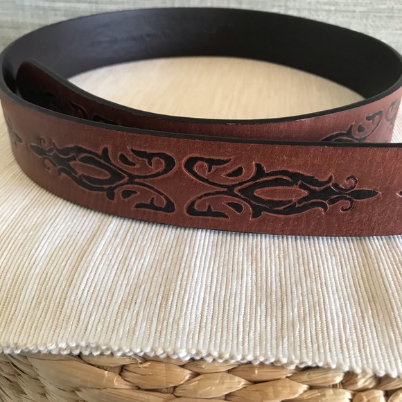 Leather Belt Brown Design Size 34 By B Line - Picture 2 of 5